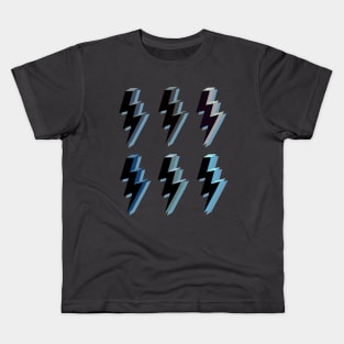 Varied Blues Lightning Bolt Collection Kids T-Shirt